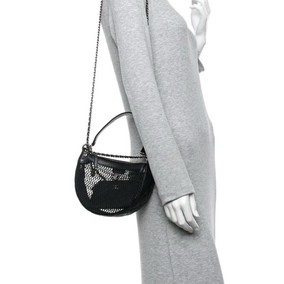 Chanel Black and Gold Mesh Half Moon Shoulder Bag NWT - Picture 2 of 8